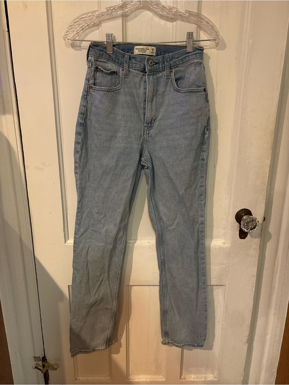 Abercrombie & Fitch Light Blue High-Rise Straight Jeans